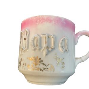Elegant Pink and Gold Papa moustahe mug